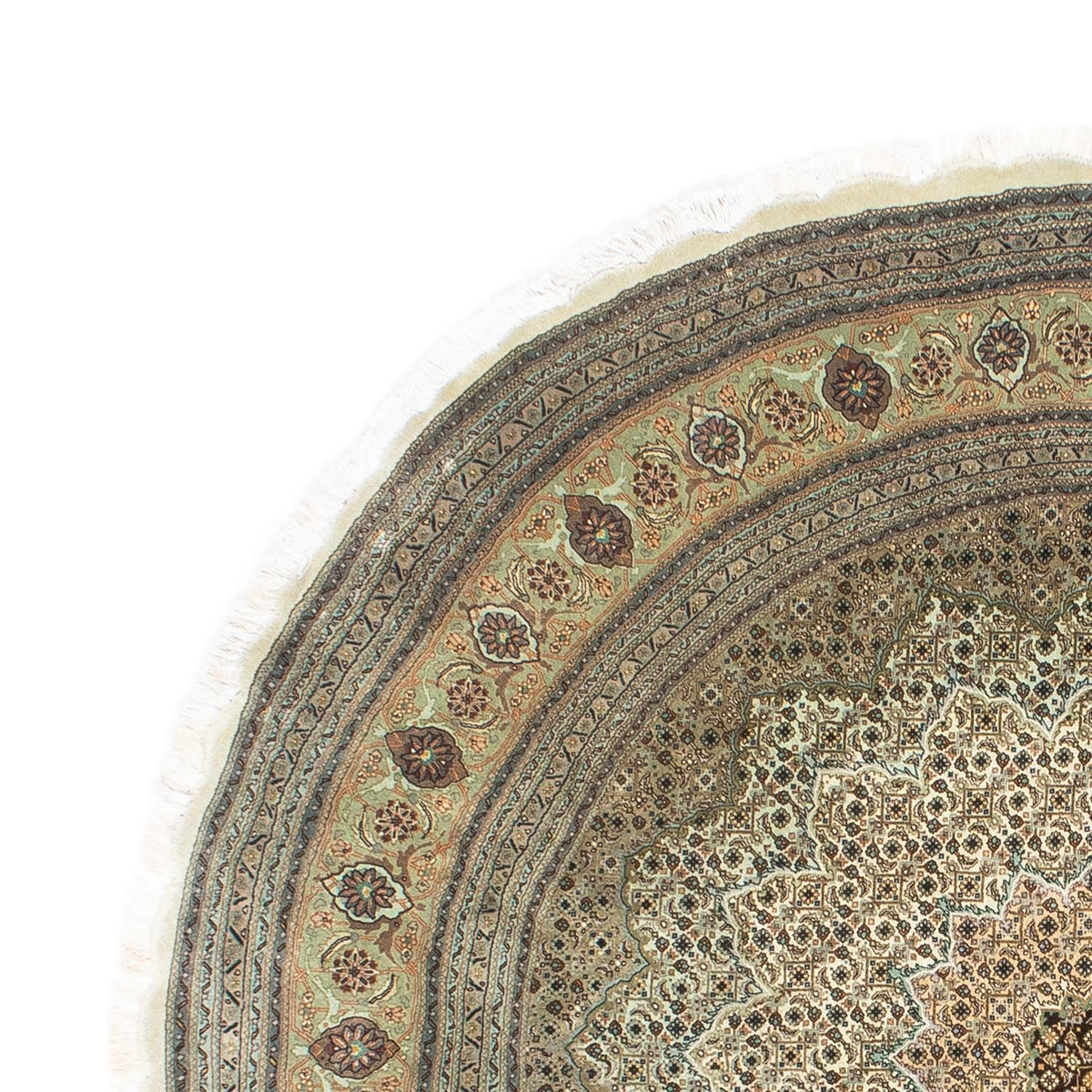 Tapis persan - Tabriz - Royal ronde  - 195 x 195 cm - beige