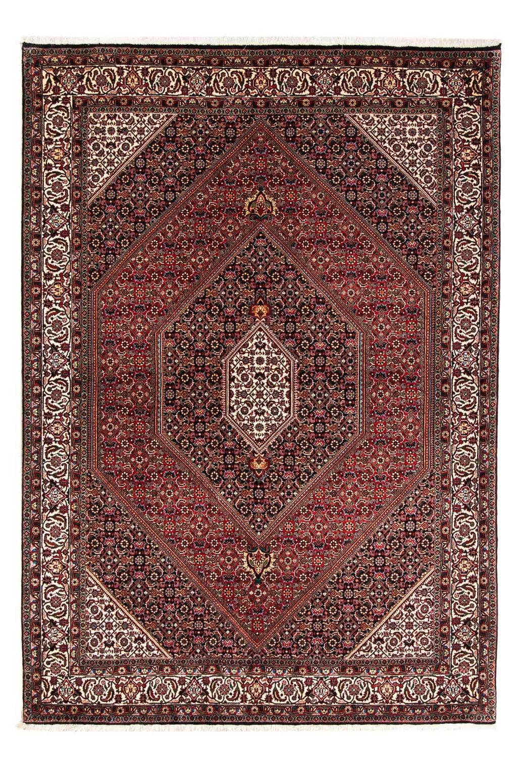 Tapis persan - Bidjar - 232 x 168 cm - rouge foncé