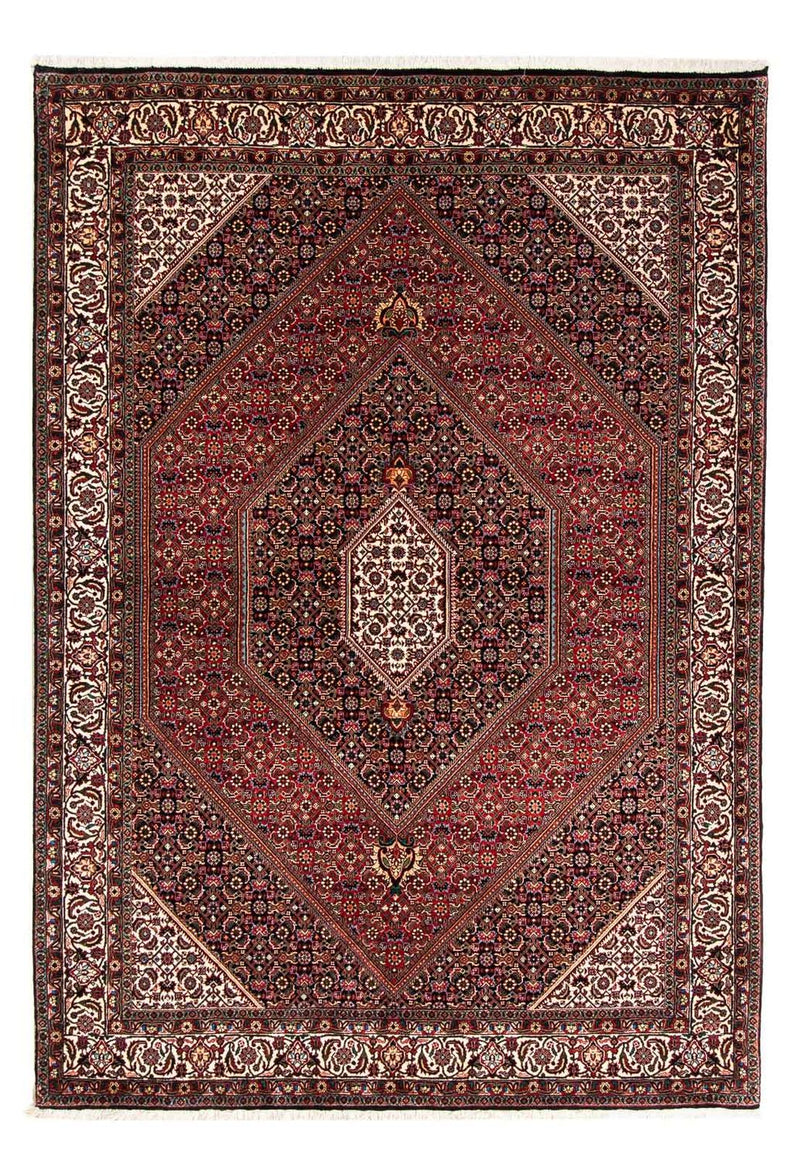 Tapis persan - Bidjar - 232 x 168 cm - rouge foncé