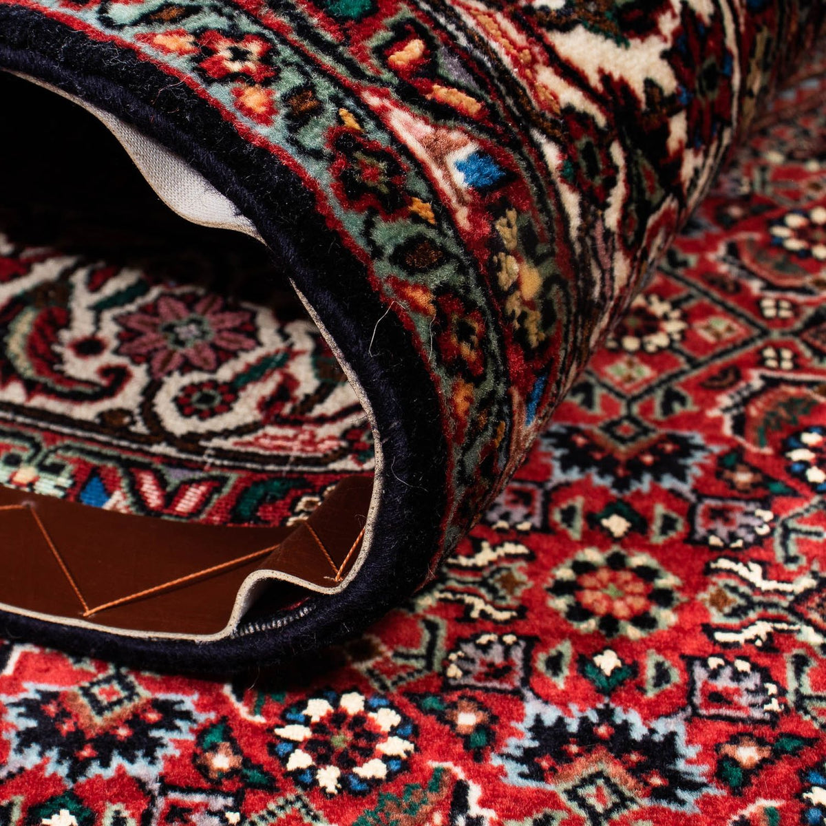 Tapis persan - Bidjar - 232 x 168 cm - rouge foncé