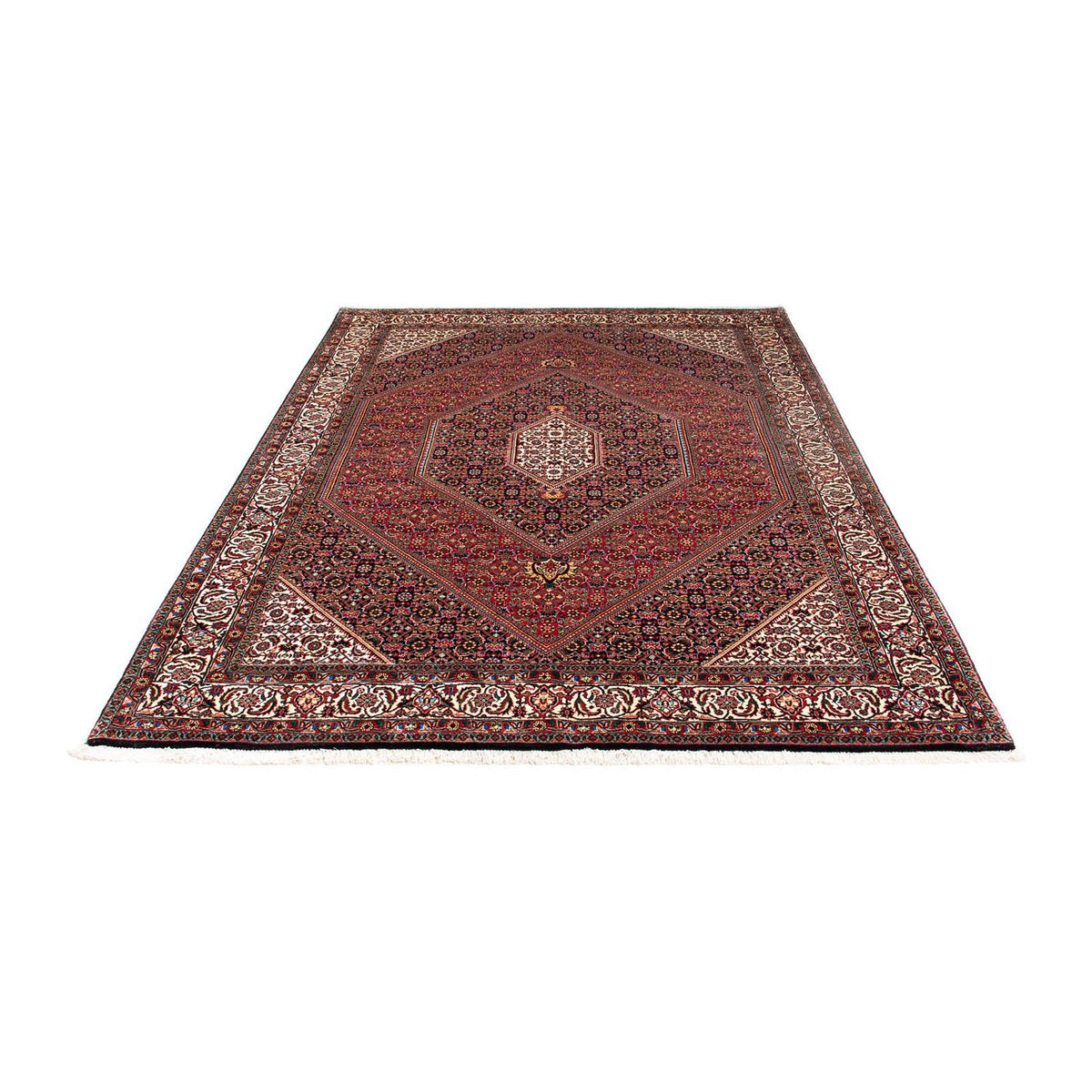 Tapis persan - Bidjar - 232 x 168 cm - rouge foncé