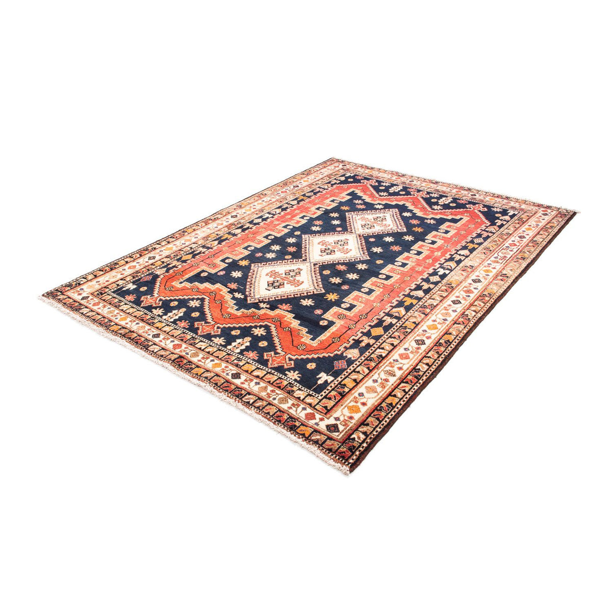 Tapis persan - Nomadic - 207 x 158 cm - bleu foncé