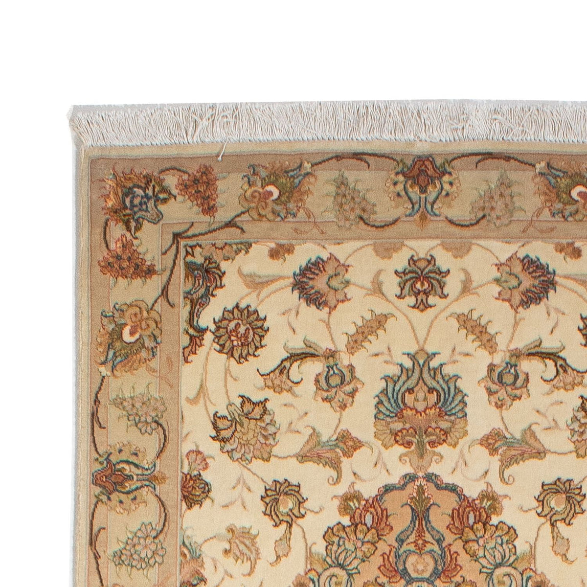 Tapis de couloir Tapis persan - Tabriz - Royal - 330 x 86 cm - beige