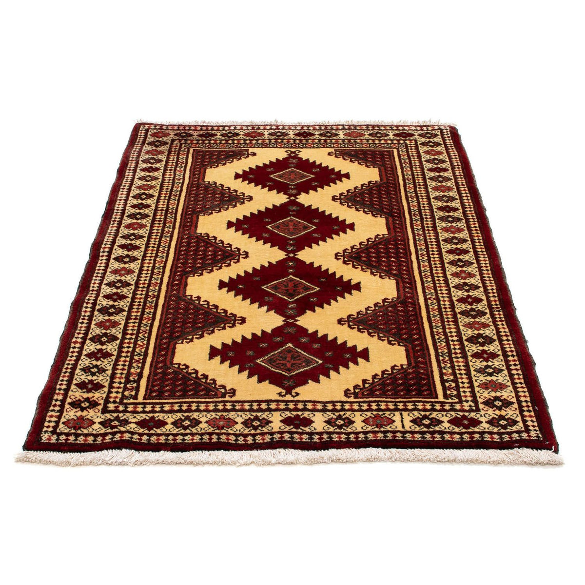 Tapis Turkaman - 133 x 92 cm - rouge foncé