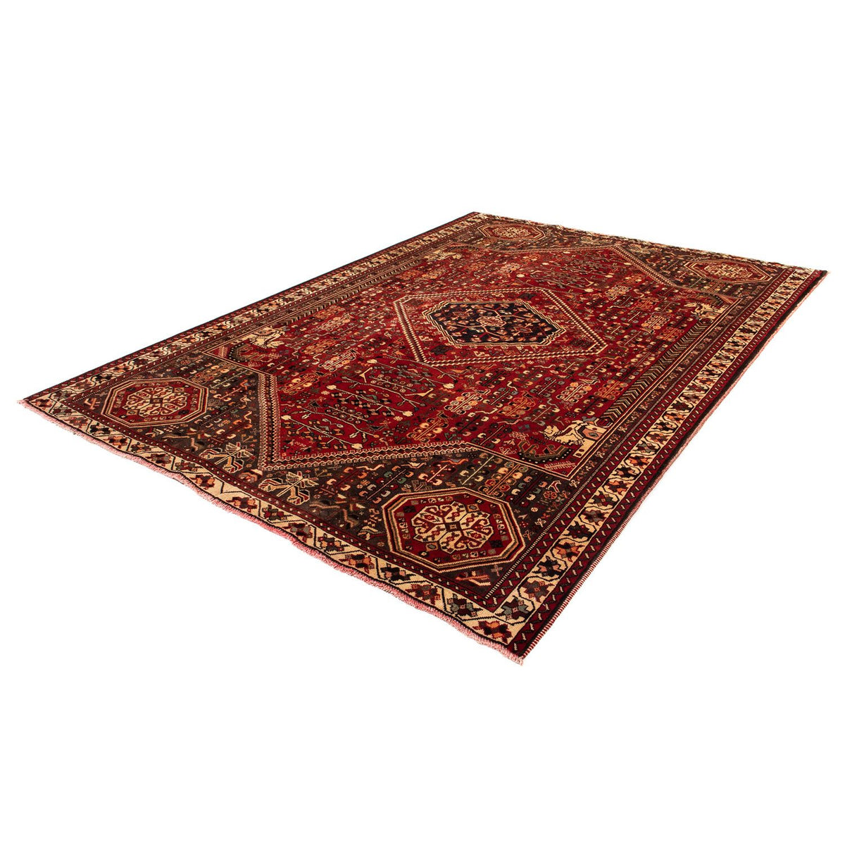 Tapis persan - Nomadic - 289 x 196 cm - rouge foncé