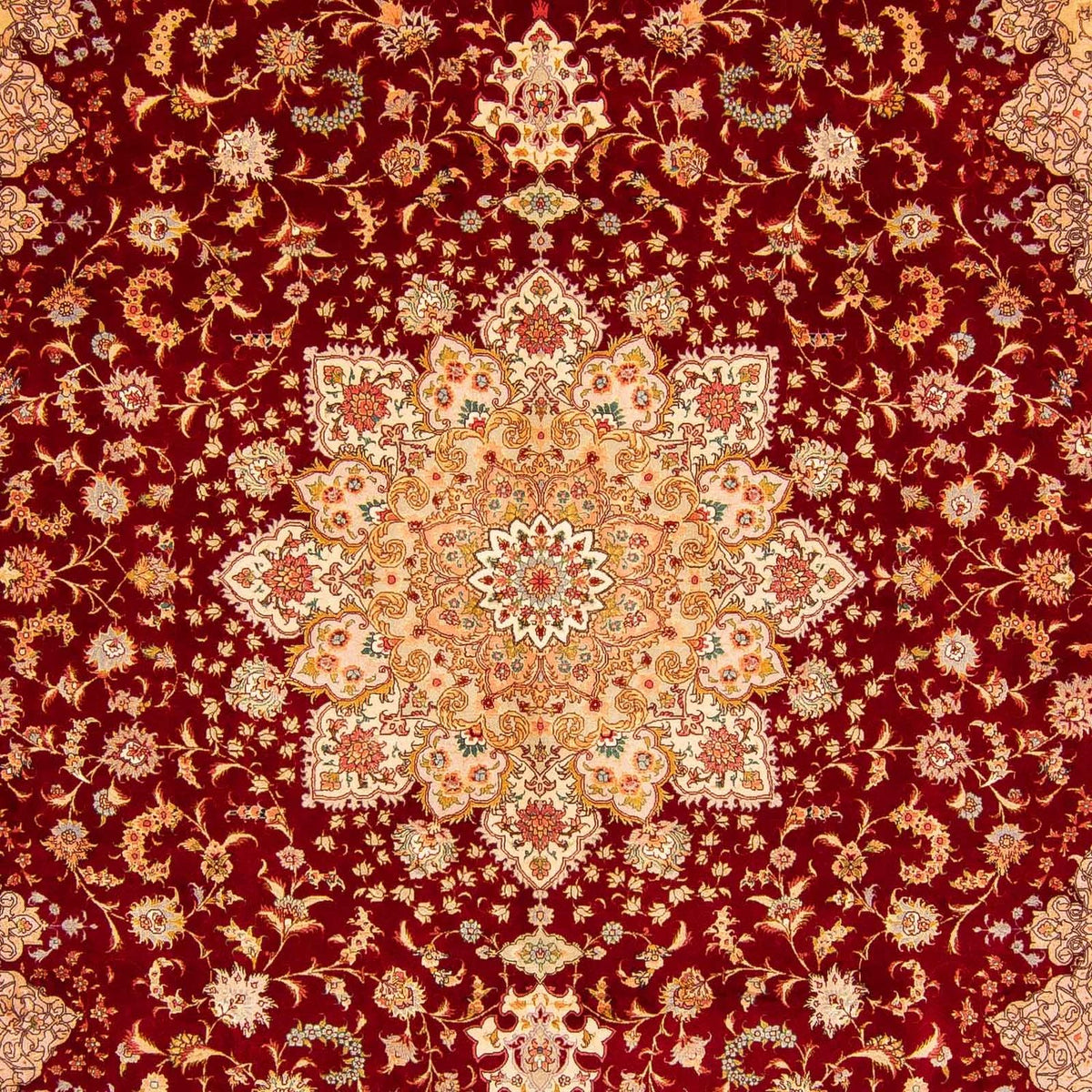 Tapis persan - Tabriz - Royal - 400 x 300 cm - rouge foncé