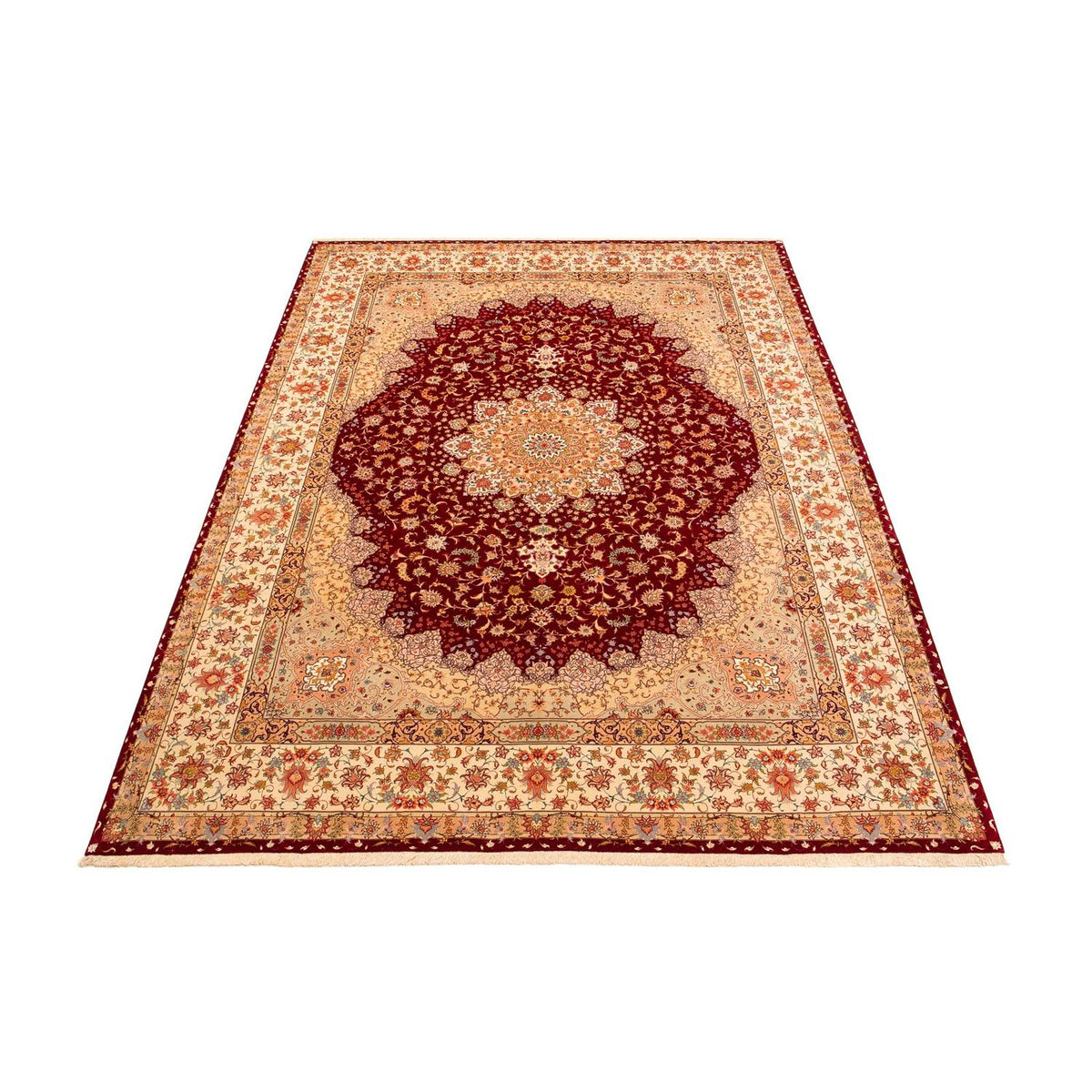 Tapis persan - Tabriz - Royal - 400 x 300 cm - rouge foncé