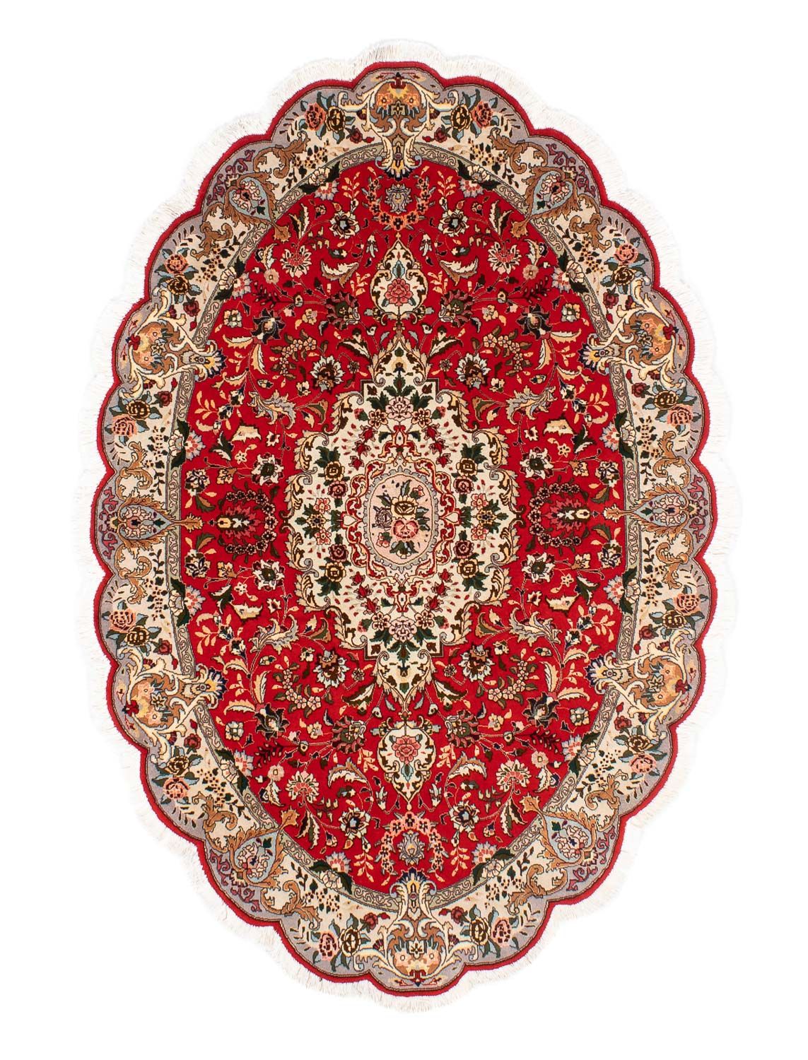 Tapis persan - Tabriz - Royal ovale  - 195 x 130 cm - rouge