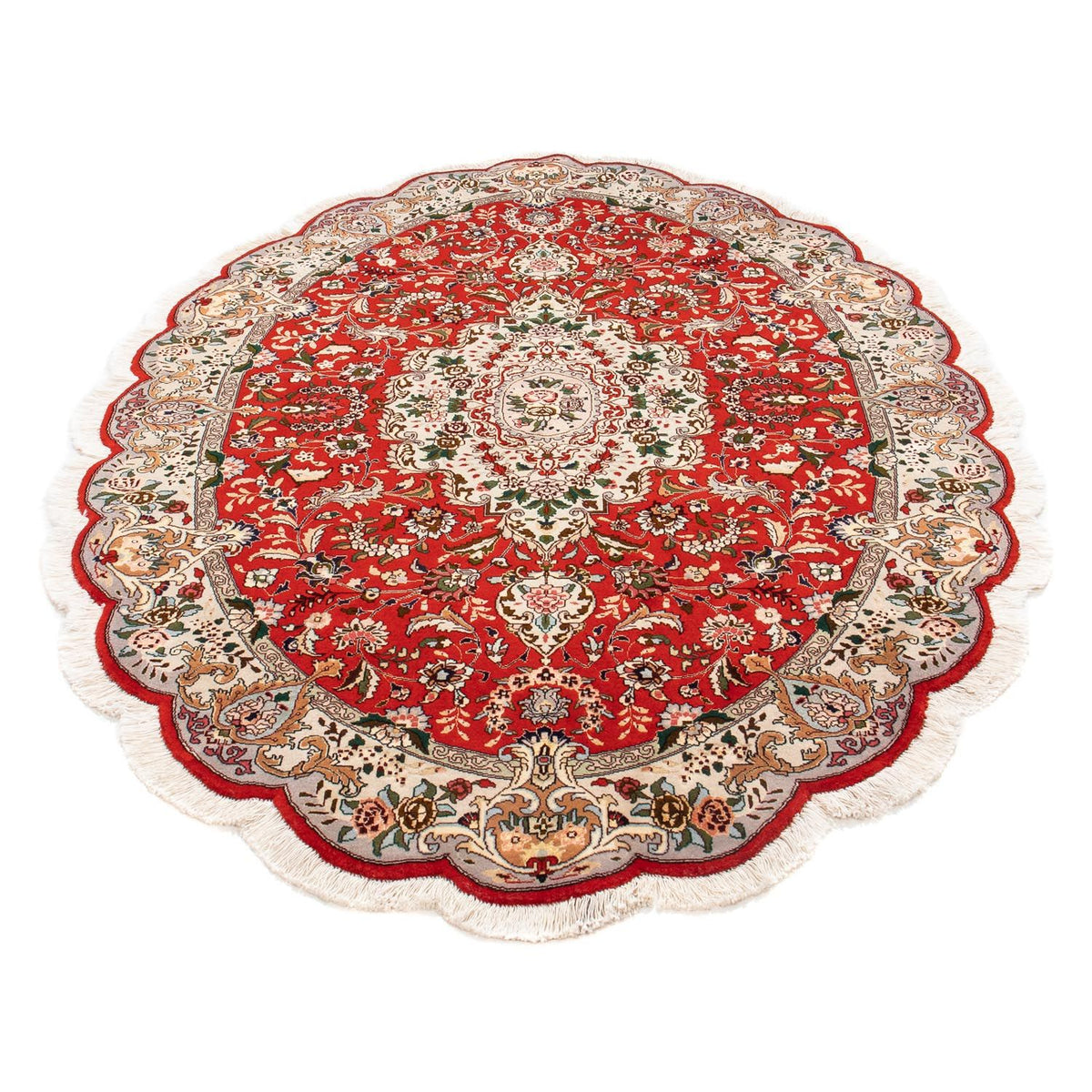 Tapis persan - Tabriz - Royal ovale  - 195 x 130 cm - rouge
