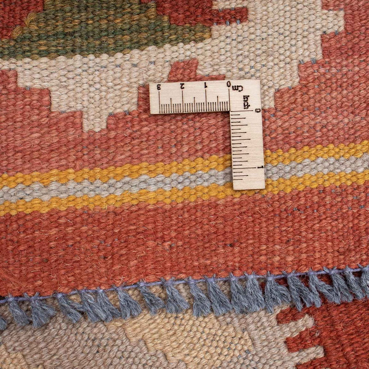 Tapis de couloir Tapis Kelim - Splash - 306 x 82 cm - rouge clair