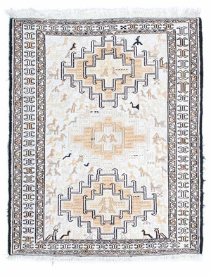 Tapis Kelim - Oriental - 95 x 71 cm - beige