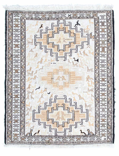 Kilim en soie 71x95cm - beige