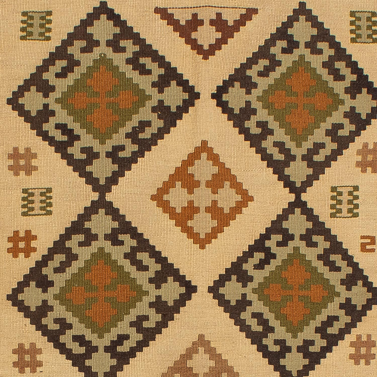 Tapis Kelim - Oriental - 198 x 135 cm - marron clair