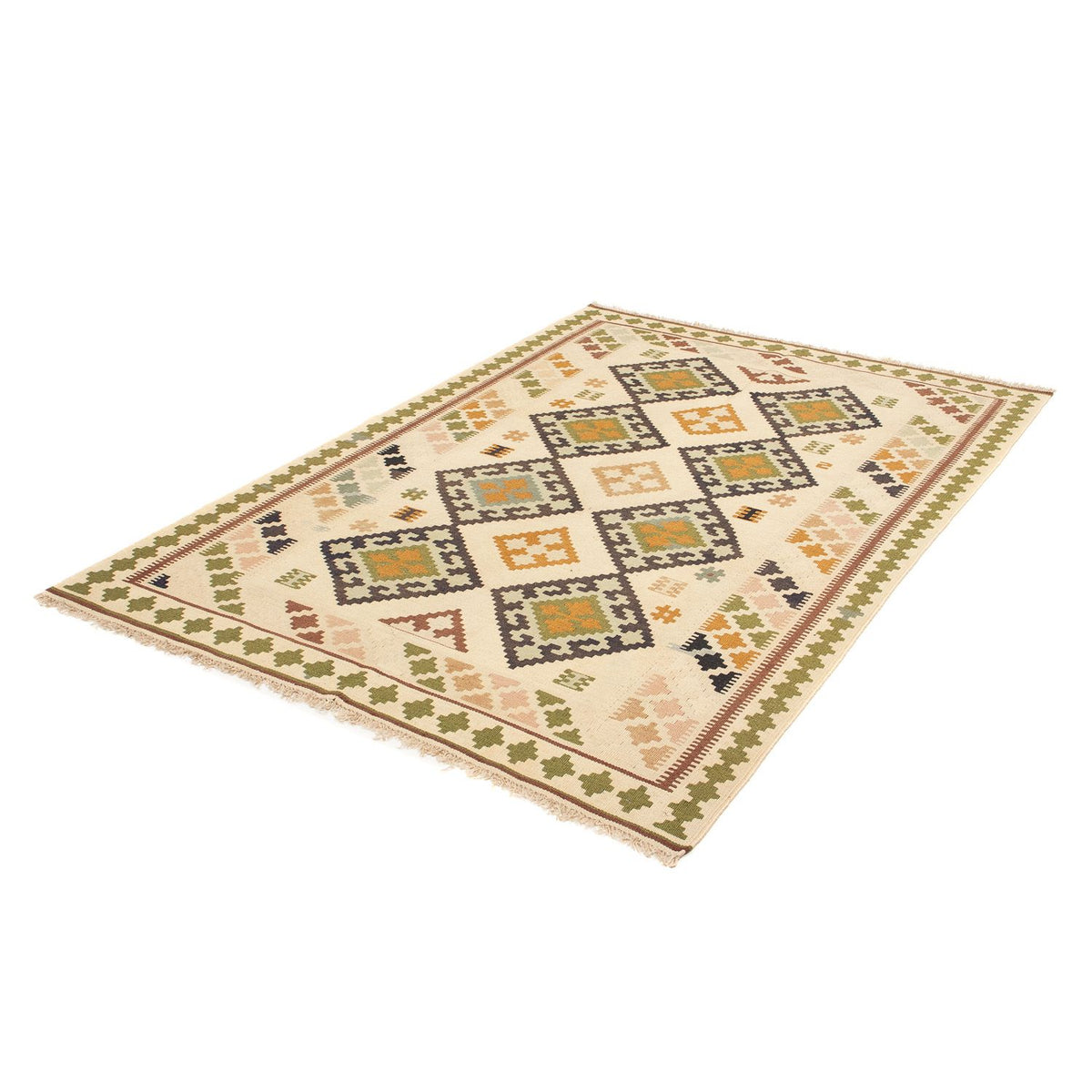 Tapis Kelim - Oriental - 198 x 135 cm - marron clair