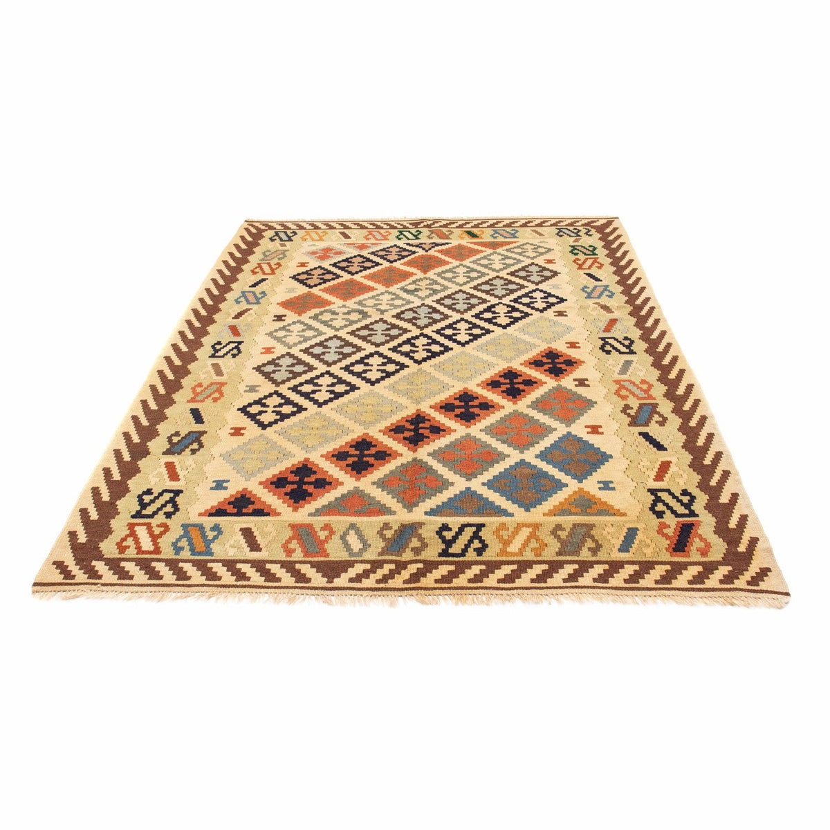 Tapis Kelim - Oriental - 200 x 147 cm - beige