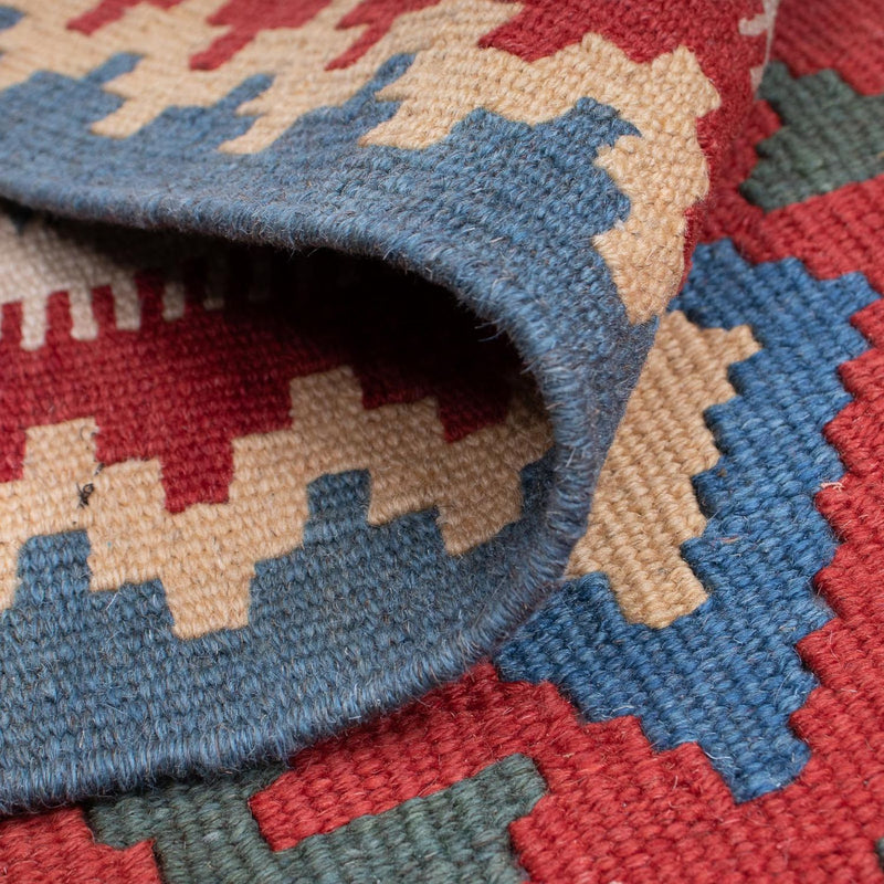 Tapis Kelim - Oriental - 186 x 125 cm - rouge foncé