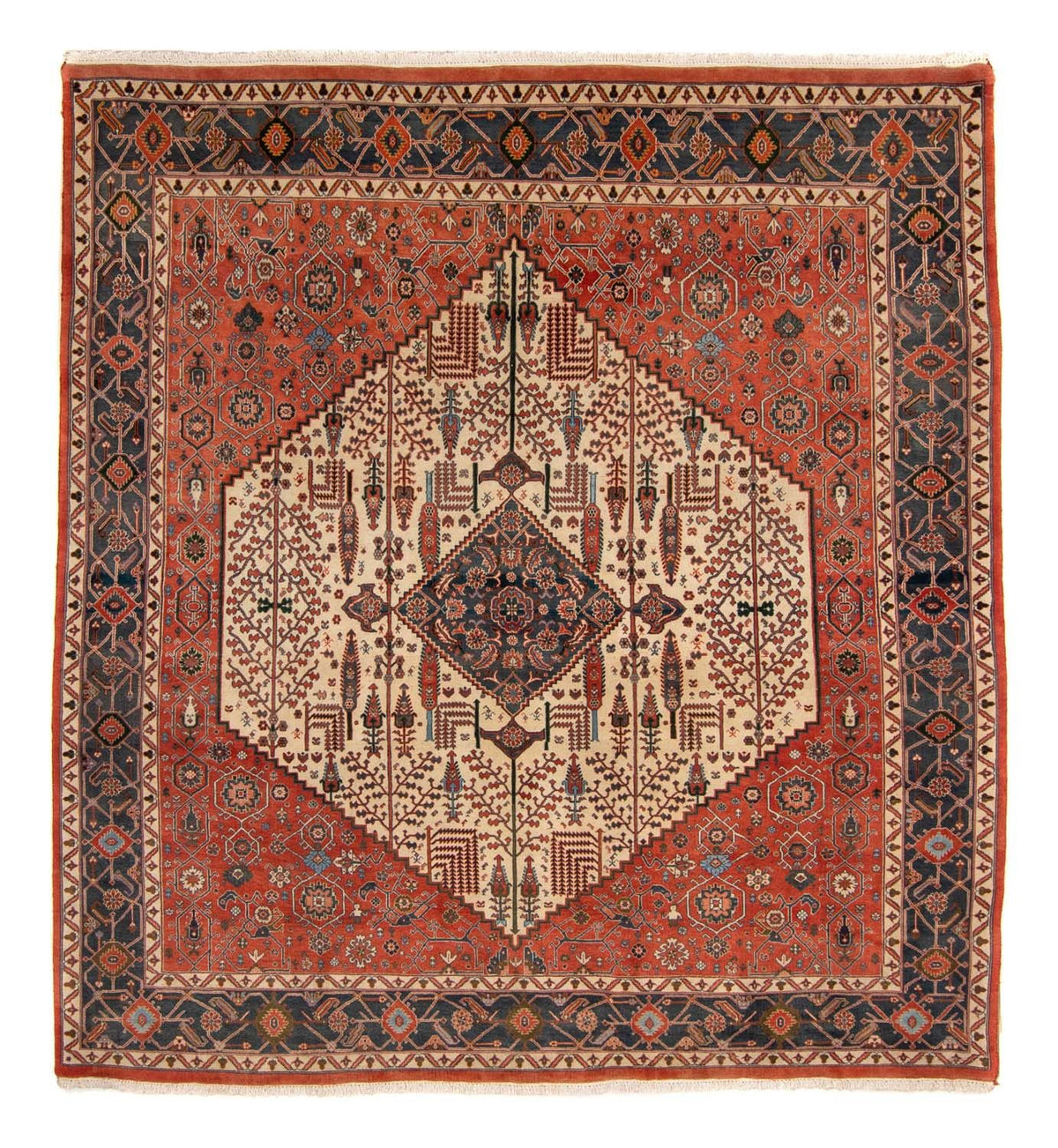 Tapis Gabbeh - Persan Kashkuli - 258 x 230 cm - rouille