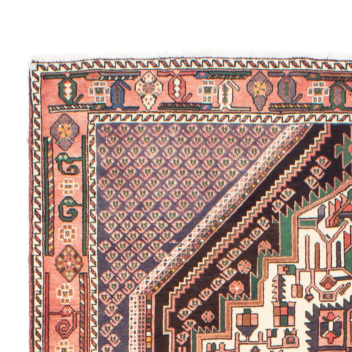 Tapis persan - Nomadic - 199 x 133 cm - rouge clair