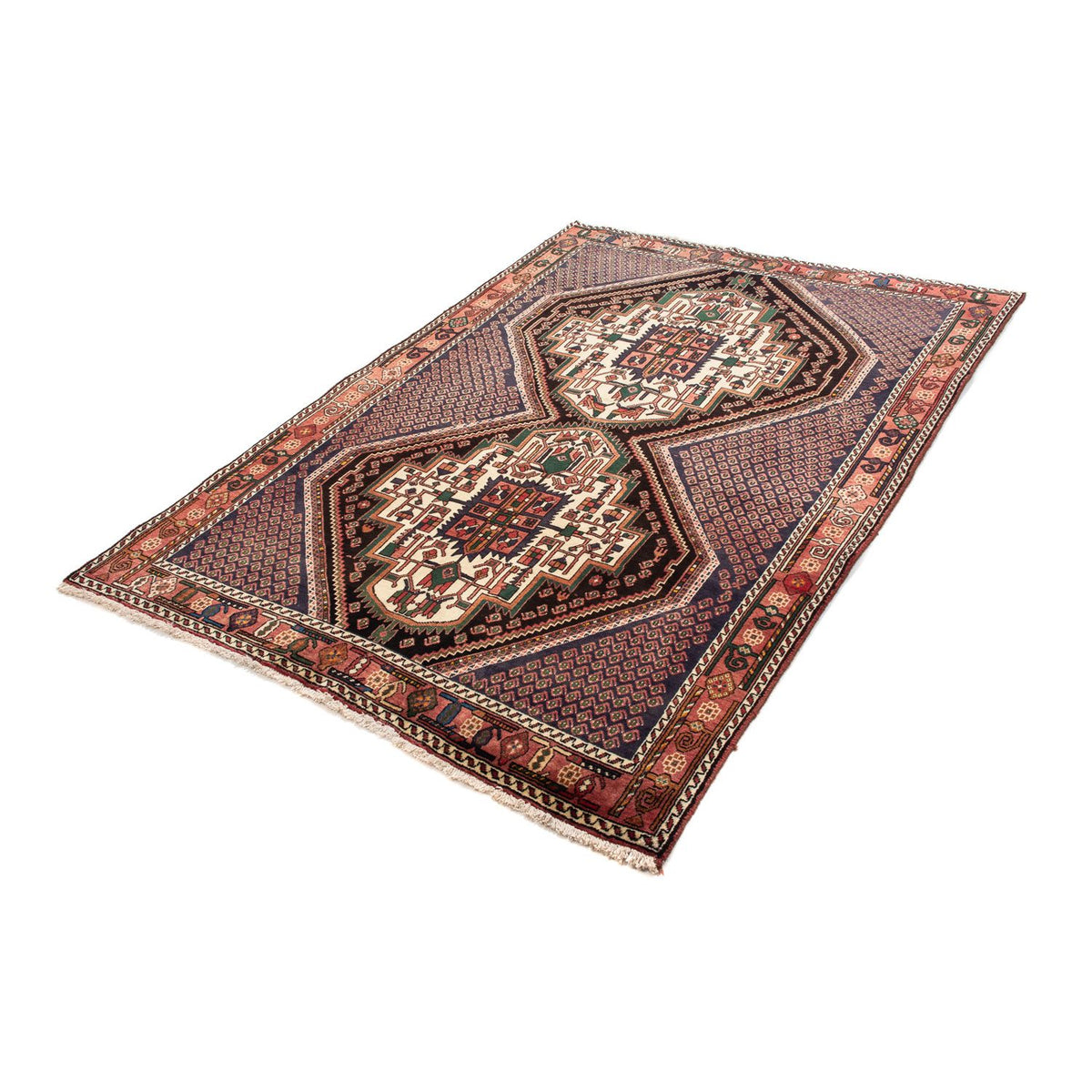 Tapis persan - Nomadic - 199 x 133 cm - rouge clair