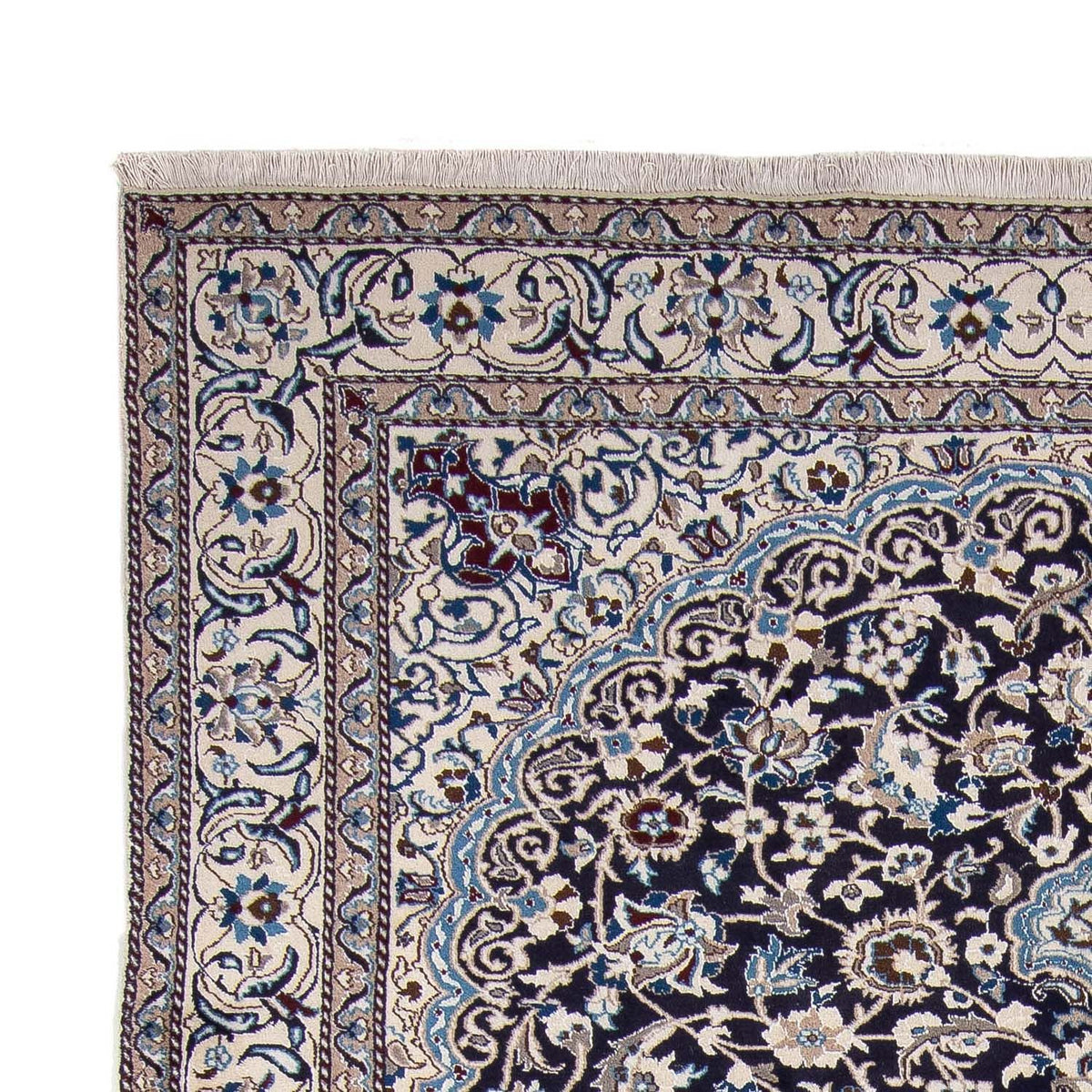 Tapis persan - Nain - 350 x 243 cm - bleu foncé