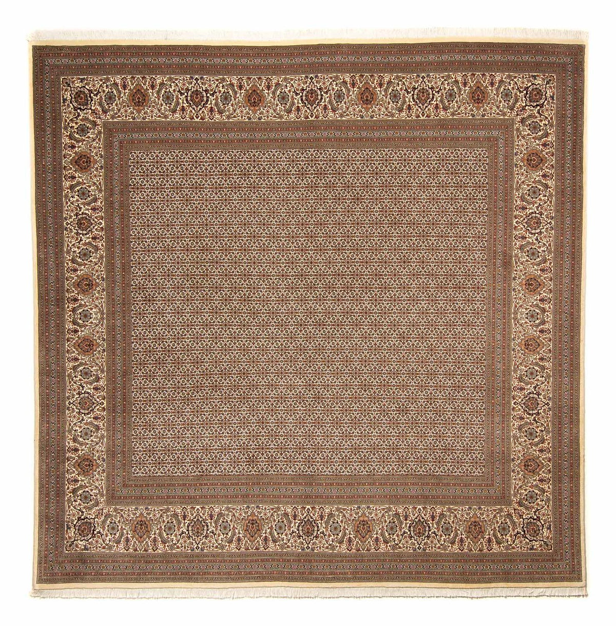 Tapis persan - Tabriz carré - 258 x 251 cm - marron clair