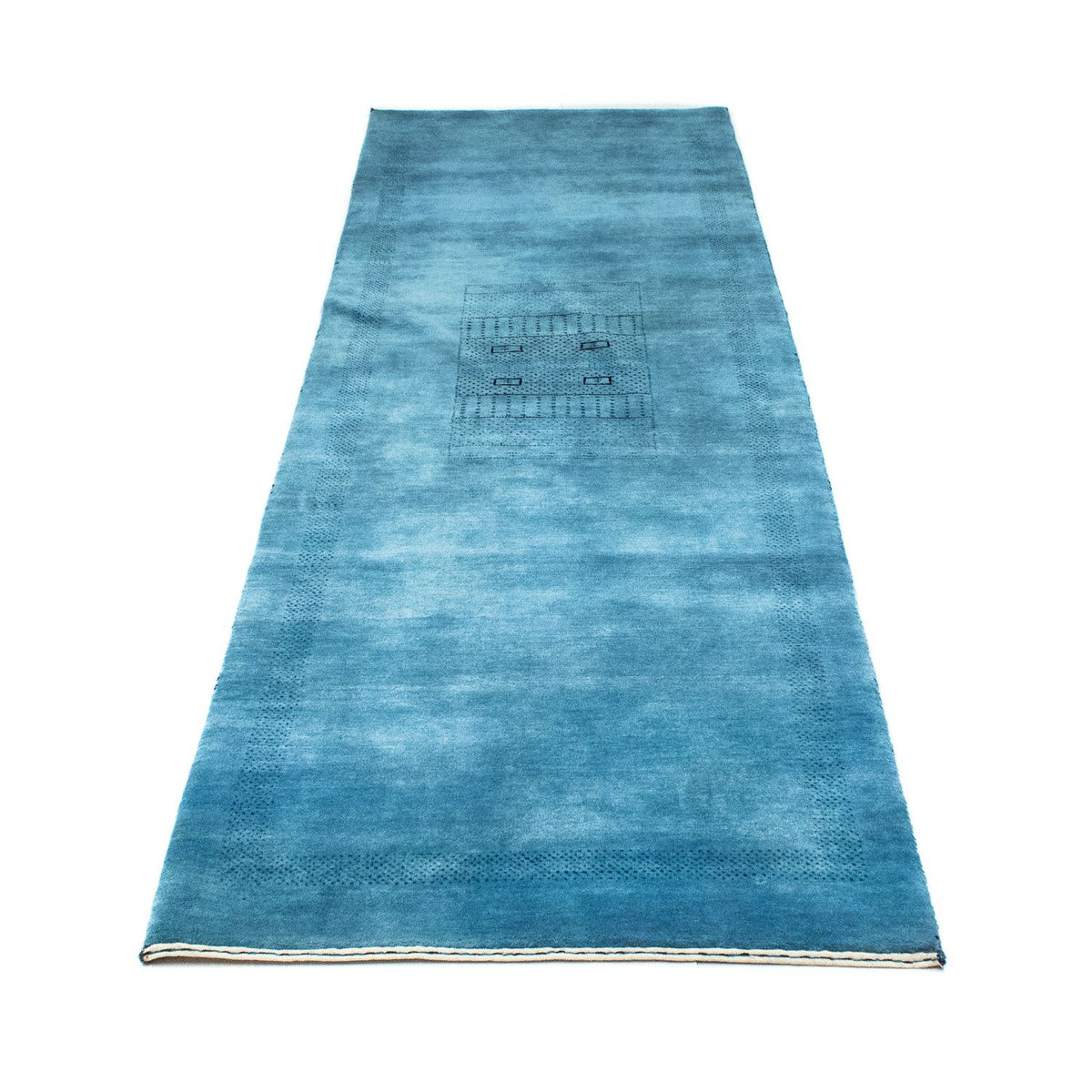 Tapis de couloir Tapis Gabbeh - Loribaft Persan - 246 x 77 cm - bleu