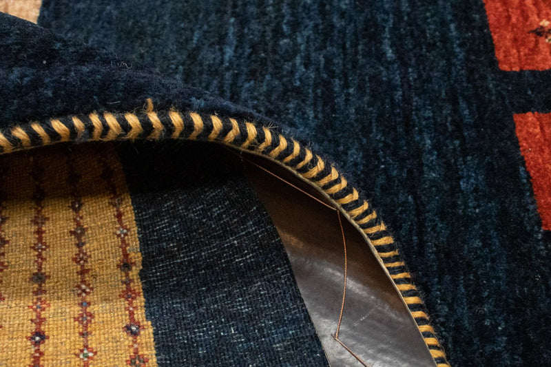 Tapis Gabbeh - Loribaft Persan - 152 x 105 cm - bleu foncé