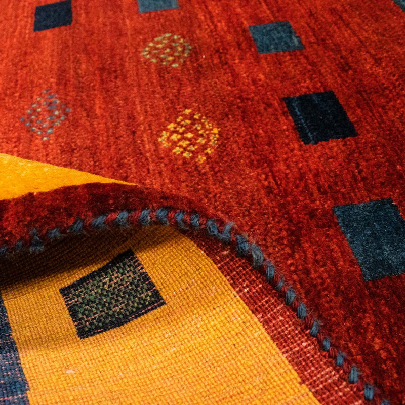 Tapis Gabbeh - Loribaft Persan - 145 x 112 cm - rouge foncé