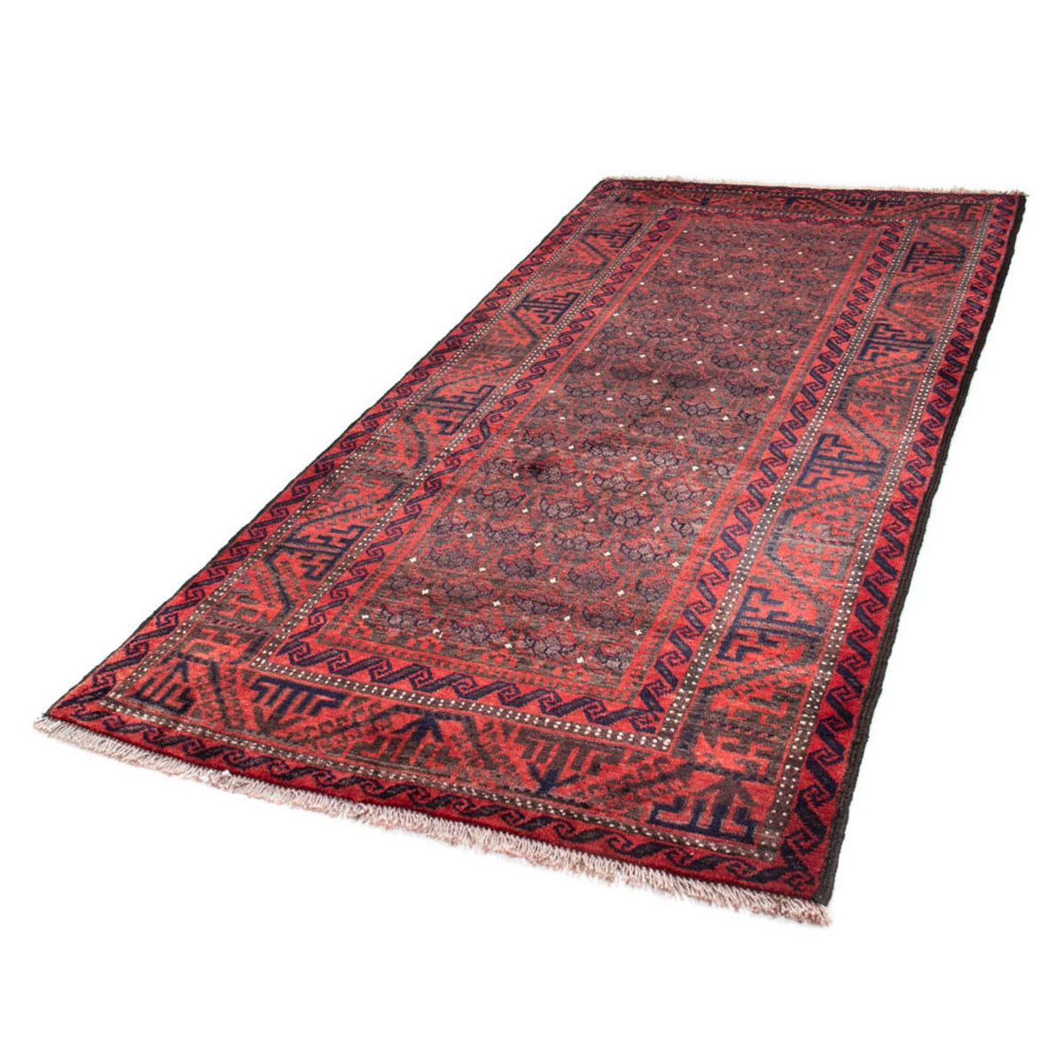 Tapis de couloir Tapis persan - Nomadic - 240 x 113 cm - rouge