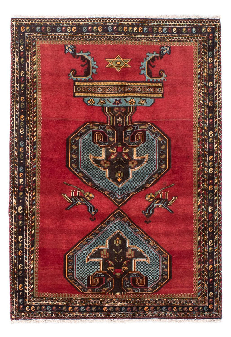 Tapis persan - Nomadic - 192 x 134 cm - rouge foncé