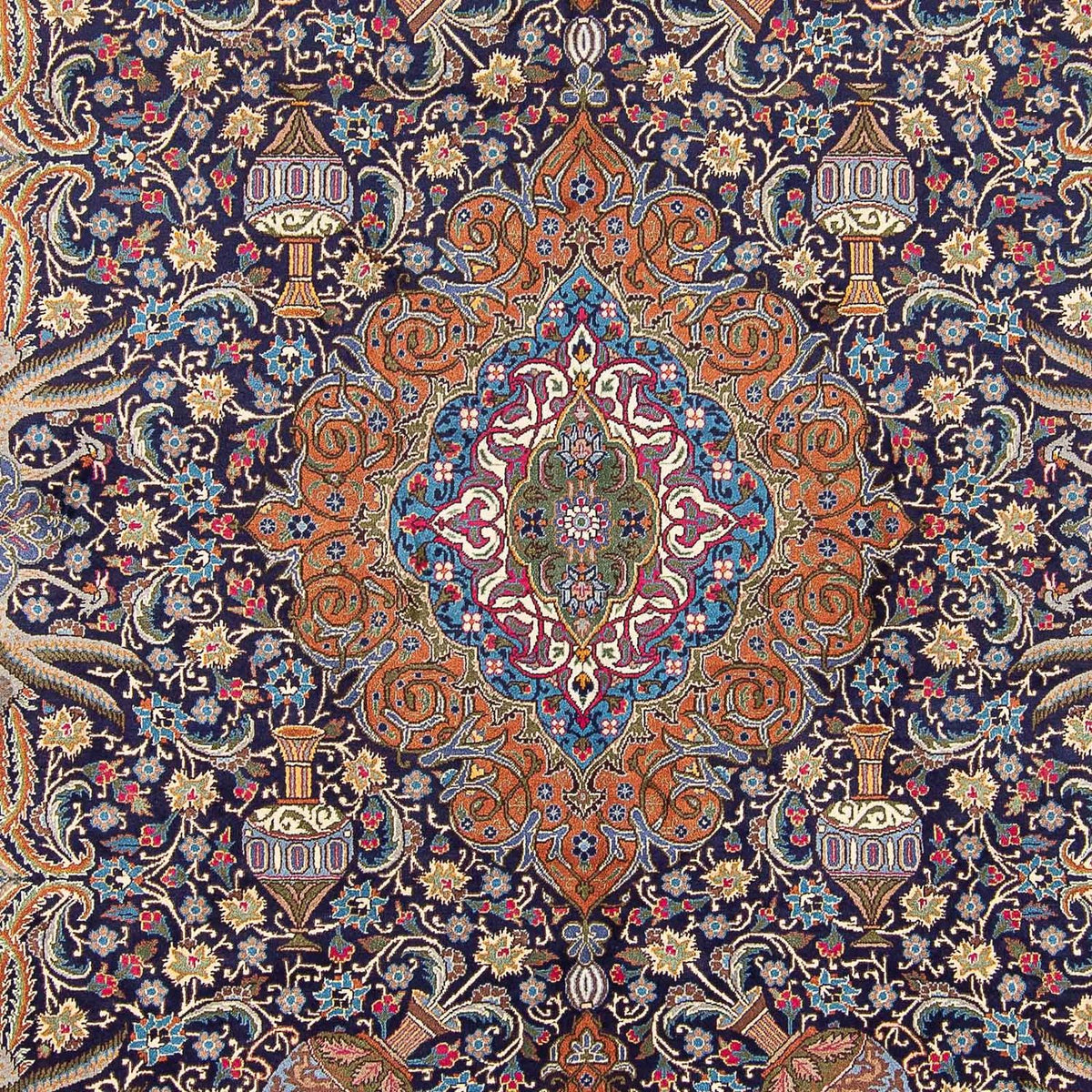 Tapis persan - Classique - 394 x 298 cm - bleu foncé