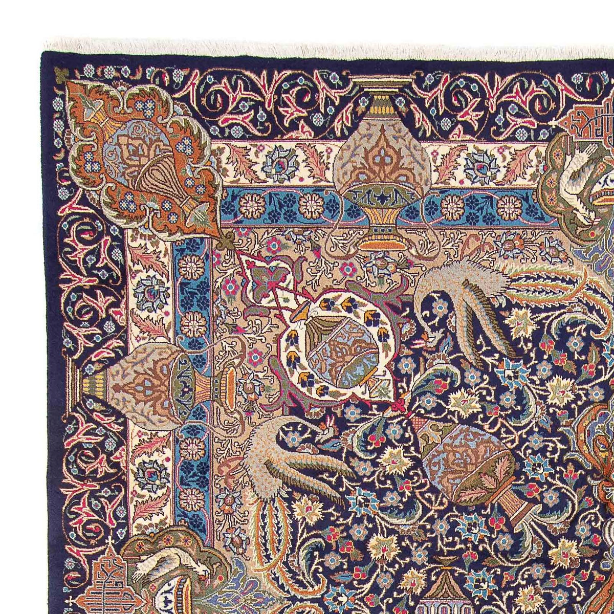 Tapis persan - Classique - 394 x 298 cm - bleu foncé