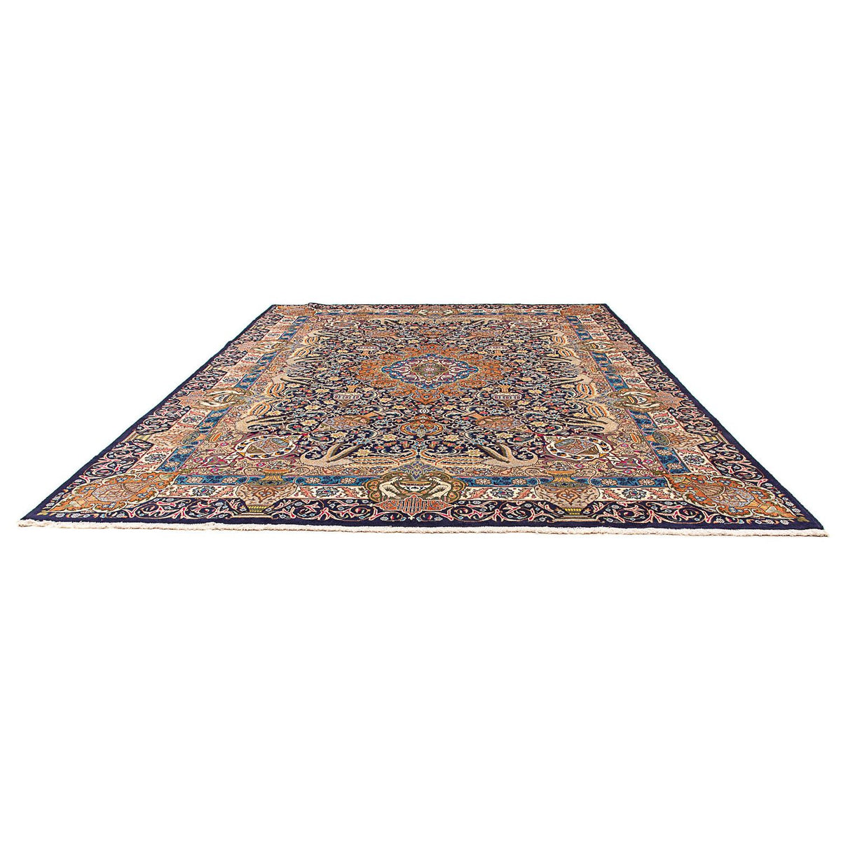 Tapis persan - Classique - 394 x 298 cm - bleu foncé