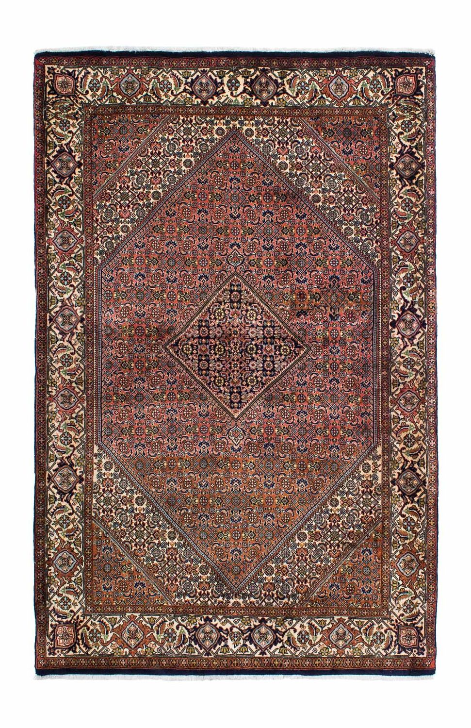 Tapis persan - Bidjar - 210 x 136 cm - rouge clair