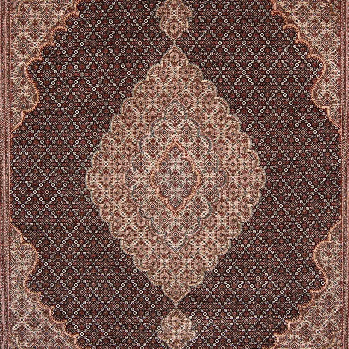 Tapis persan - Tabriz - 346 x 247 cm - bleu foncé