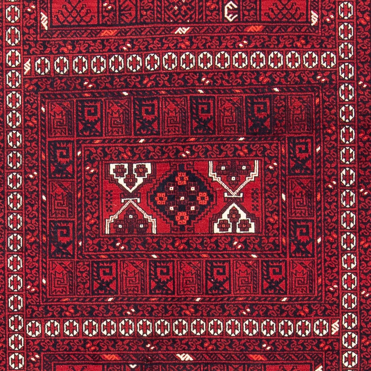 Tapis Turkaman - 252 x 160 cm - rouge foncé