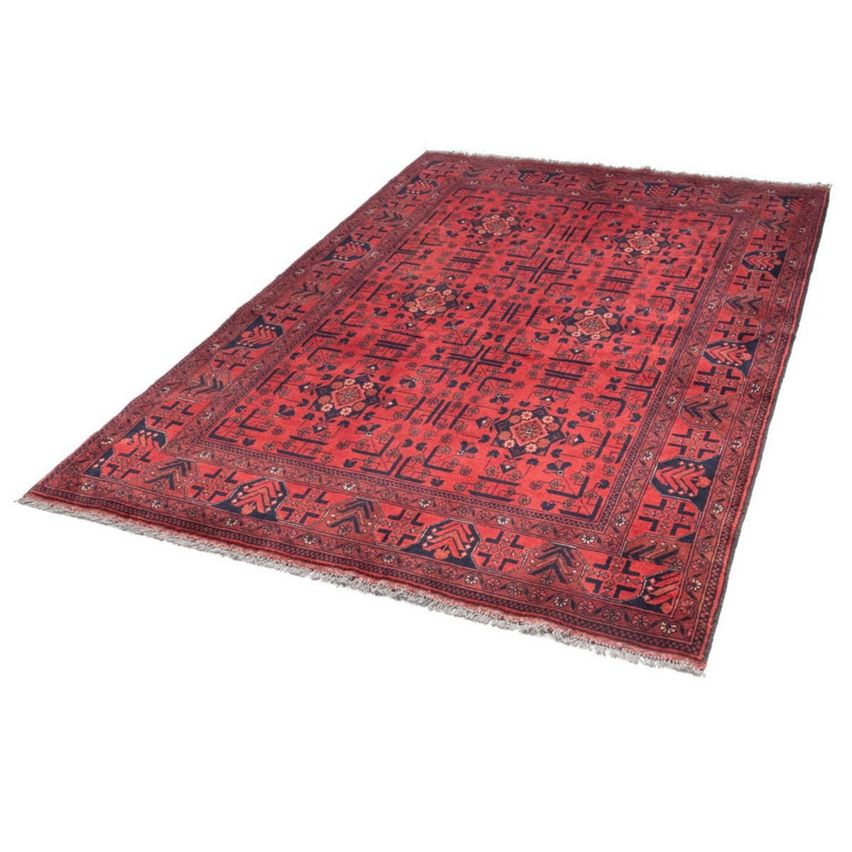 Tapis afghan - Kunduz - 190 x 130 cm - rouge