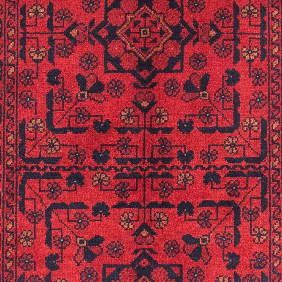 Tapis afghan - Kunduz - 144 x 98 cm - rouge foncé