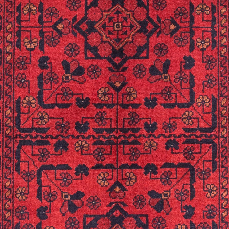 Tapis afghan - Kunduz - 144 x 98 cm - rouge foncé