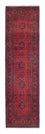 Tapis de couloir Tapis afghan - Kunduz - 298 x 83 cm - rouge foncé