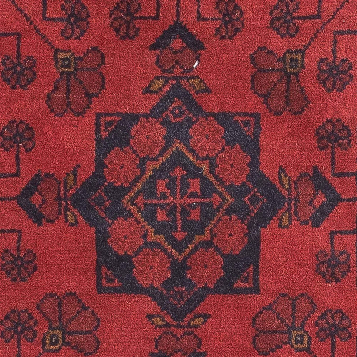 Tapis de couloir Tapis afghan - Kunduz - 190 x 83 cm - rouge foncé