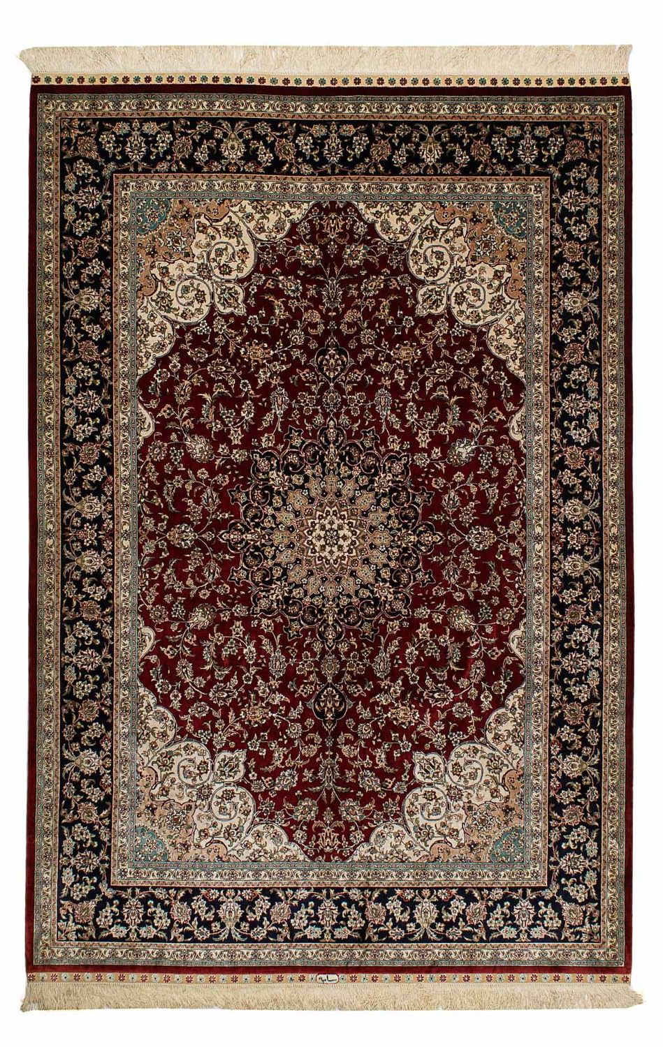 Tapis en soie - Soie chinoise - 198 x 137 cm - rouge foncé