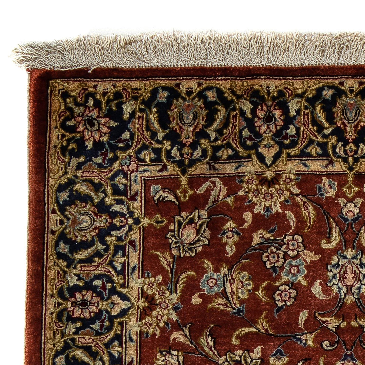 Tapis persan - Ghom - 85 x 56 cm - rouille