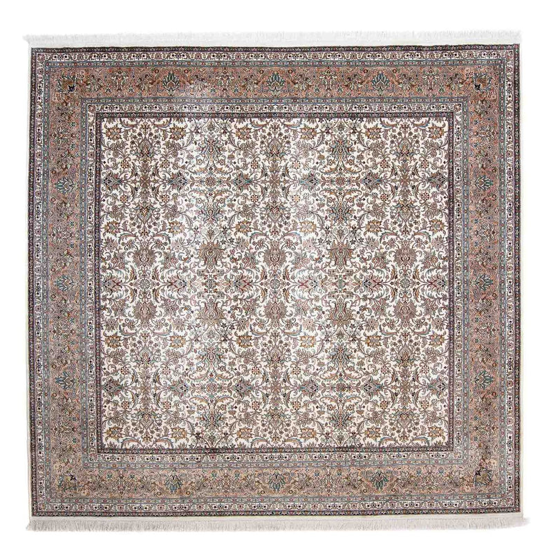 Tapis en soie - Soie du Cachemire carré  - 246 x 243 cm - beige