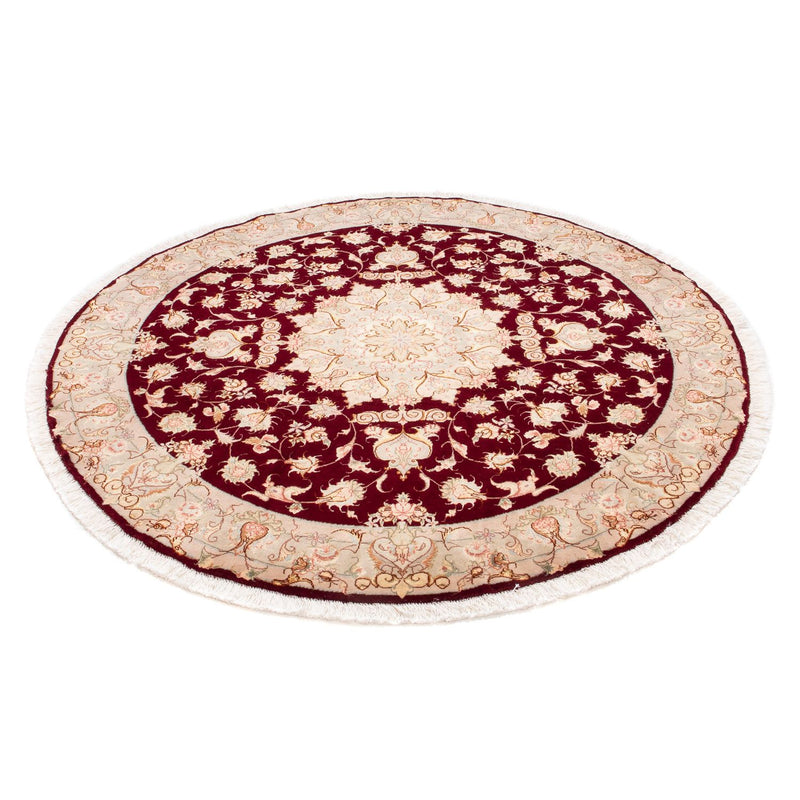 Tapis persan - Tabriz - Royal ronde  - 150 x 150 cm - rouge foncé
