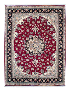 Tapis persan - Tabriz - Royal - 204 x 153 cm - rouge foncé