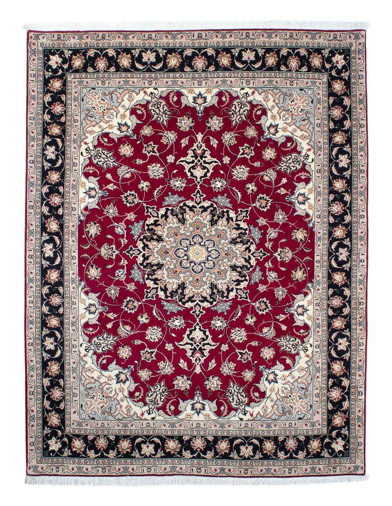 Tapis persan - Tabriz - Royal - 204 x 153 cm - rouge foncé