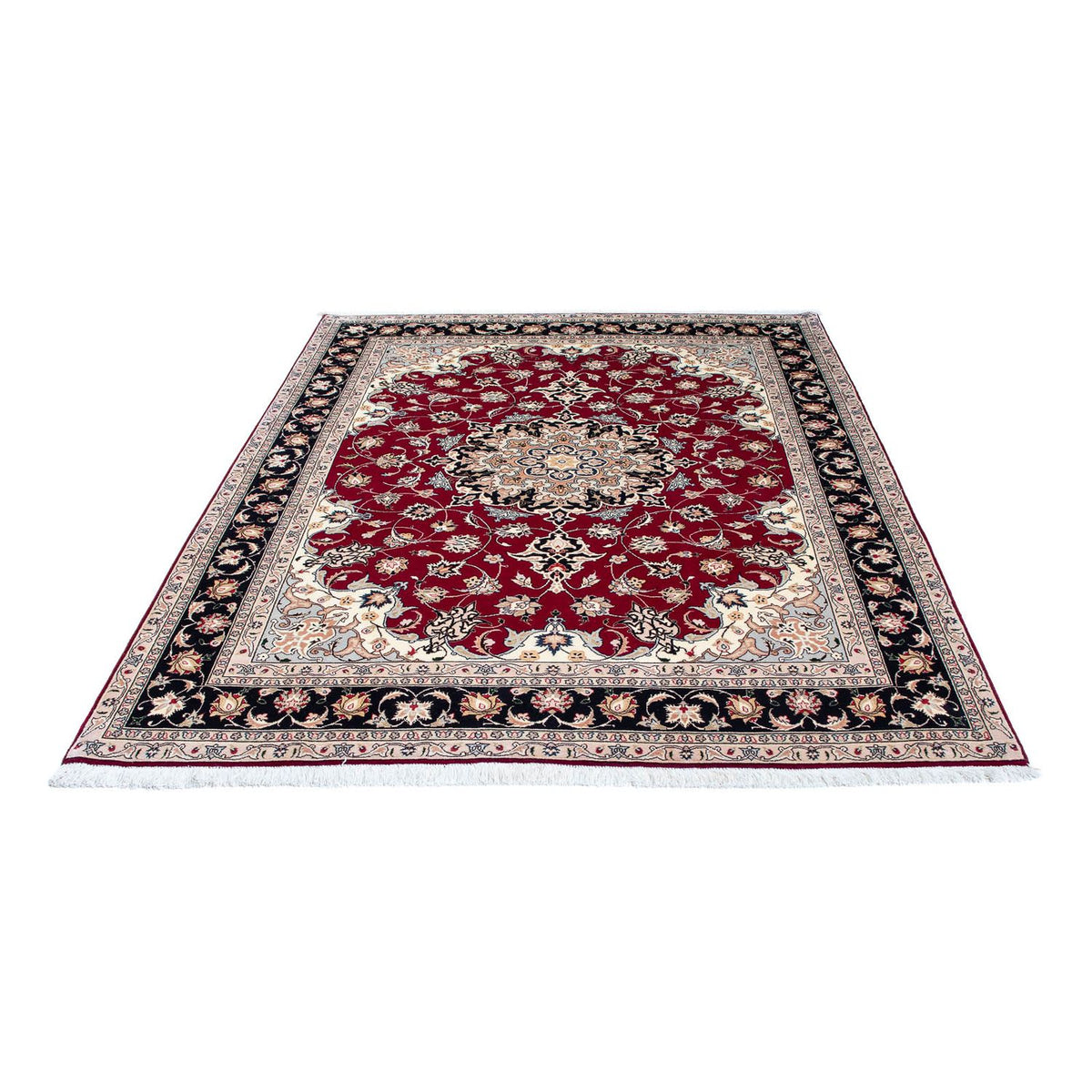 Tapis persan - Tabriz - Royal - 204 x 153 cm - rouge foncé