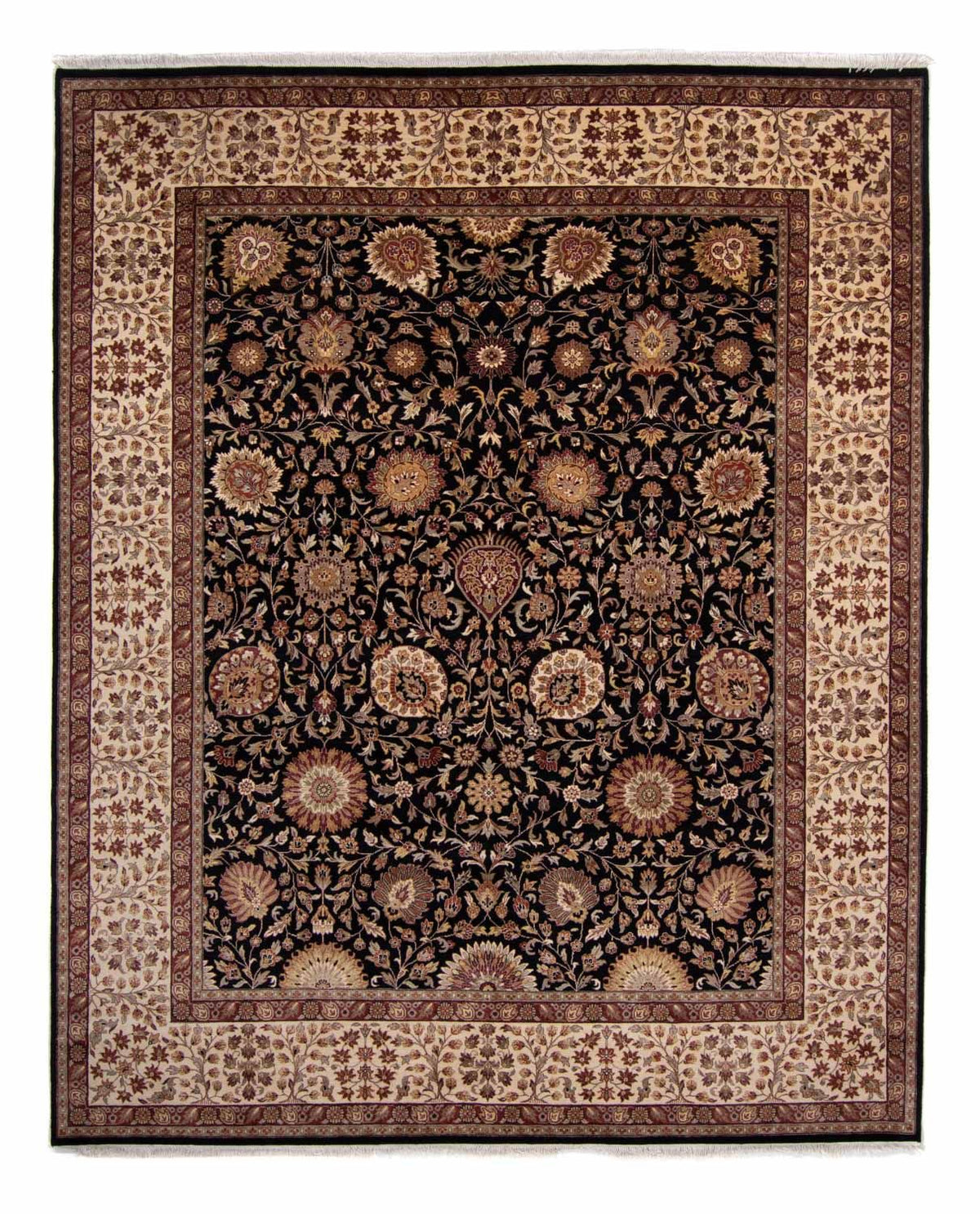 Tapis persan - Tabriz - 312 x 244 cm - bleu foncé