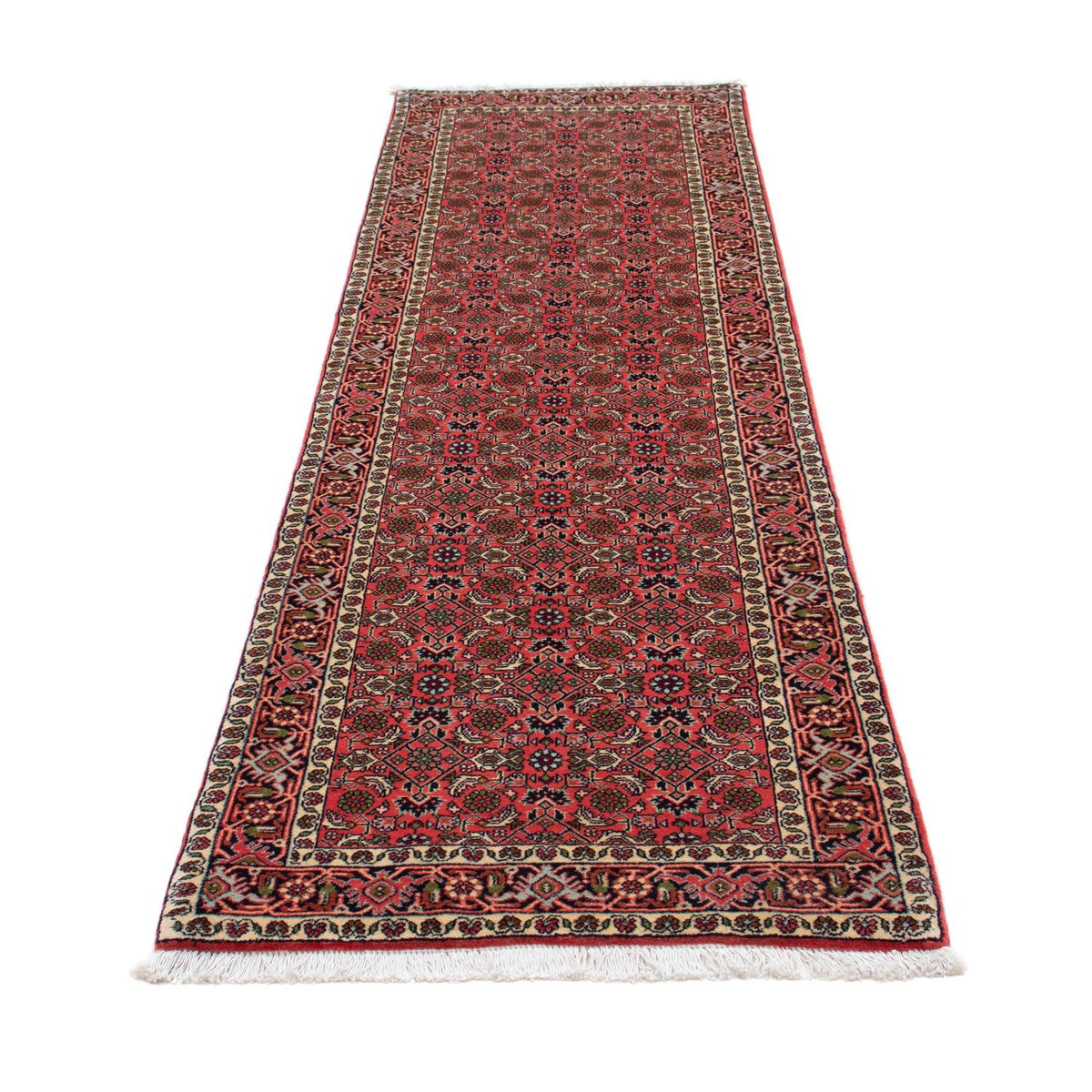 Tapis de couloir Tapis persan - Bidjar - 248 x 71 cm - rouge clair